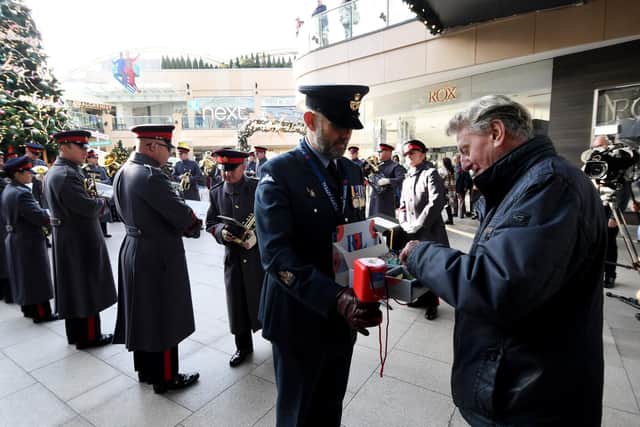 Gus Cunningham from RAF Leeming is pictured at the Trinity Leeds shopping centre.
Photo: Simon Hulme