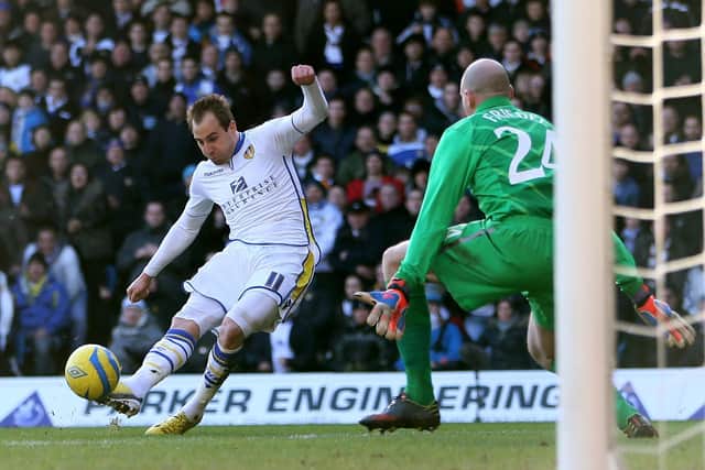 OVER AND OUT: From former Leeds United striker Luke Varney, pictured scoring against Tottenham Hotspur in the FA Cup clash of January 2017 at Elland Road. Photo by Michael Steele/Getty Images.