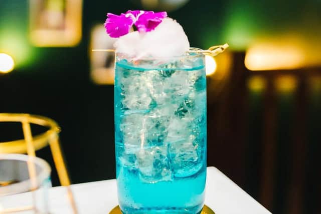 The Pablo Picasso features a candyfloss skewer that can be mixed into the cocktail to transform its colour. Photo: Tabula Rasa