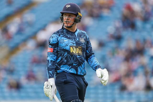 Gary Ballance pictured playing for Yorkshire Vikings in a T20 match in July.#
Photo: Alex Whitehead/SWpix.com