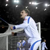 MAKING THEIR POINT: Robert Snodgrass celebrates his last-minute equaliser to seal Leeds United a 1-1 draw against Leicester City on Boxing Day 2008 in Whites boss Simon Grayson's first game in charge in League One. Picture by James Hardisty.