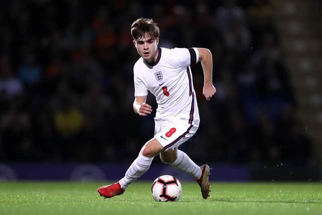 RISING STAR: Nineteen-year-old Leeds United midfielder Lewis Bate, above, is one of four Whites players in the latest England under-20s squad. Photo by George Wood/Getty Images.