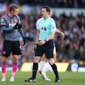 VAR CHECK - Jamie Vardy felt he had been fouled by Leeds United defender Diego Llorente in the first half of Leicester City's Elland Road visit. Pic: Getty