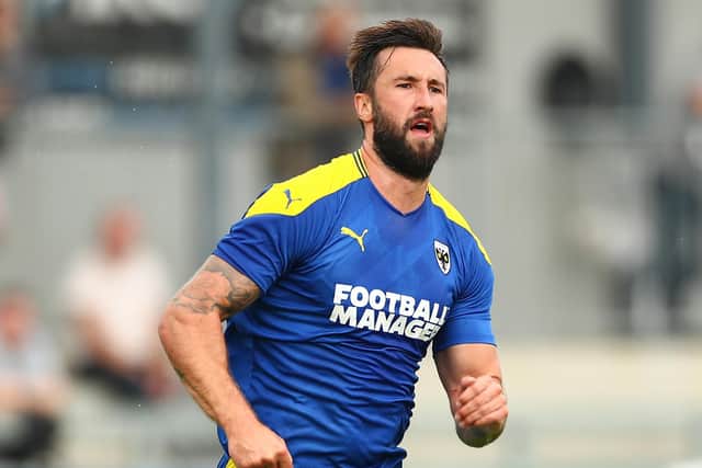 Ollie Palmer scored AFC Wimbledon's winning goal against Guiseley. Picture: Jacques Feeney/Getty Images.