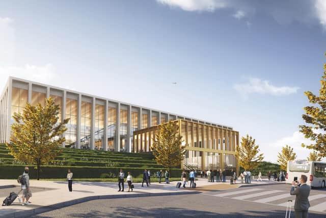 Leeds City Council voted to approve expansion plans at Leeds Bradford Airport, subject to conditions. Pictured: A CGI image of the airport proposals