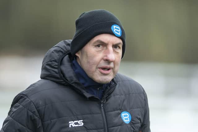 Leeds Tykes director of rugby Phil Davies watches from the sidelines against Blackheath. Picture: Tony Johnson.
