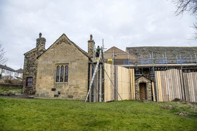 Calverley Old Hall during restoration work