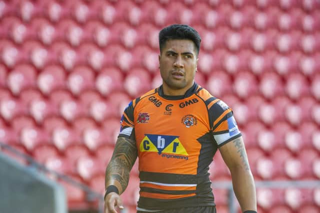 Sosaia Feki's only competitive game for Tigers so far as a Challenge Cup tie against  Hull in September, 2020. Picture by Tony Johnson.