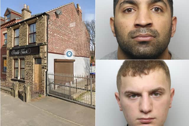 Mohammed Hussain (top right) and Joseph Foster were part of a gang who raided a cannabis farm at former business premises on Doncaster Road, Wakefield.