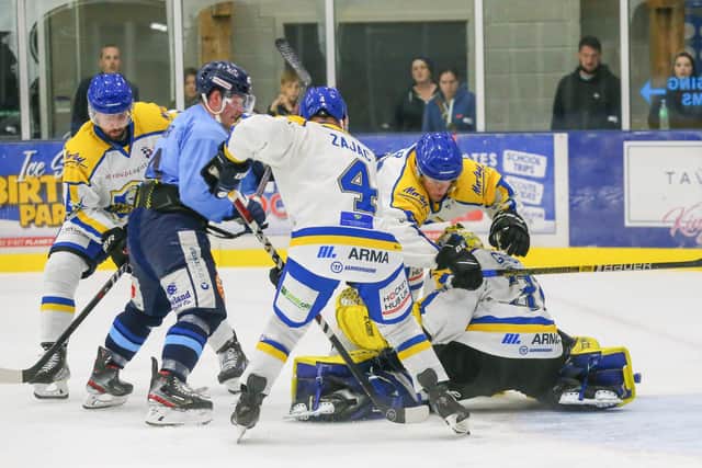 Leeds Knights and Sheffield Steeldogs will do battle on Wednesday night at Ice Sheffield, but you can see the Knights at Elland Road this season by entering our competition.
Picture: Andy Bourke/Podium Prints