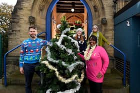 Crowfund appeal to help fund drive-in Christmas carol services.
Pictured (from left) outside Wortley and Farnley Church are Chris Balding, Rev Claire Corley, Rev June Cockburn and Wendy Gaunt.

Photo: Simon Hulme