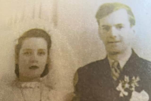 Maria and Les on their wedding day in Italy, 1947.