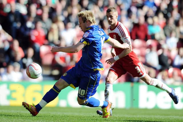 Luciano Becchio in action against Middlesbrough at the Riverside in March 2012. PIC: Gerard Binks