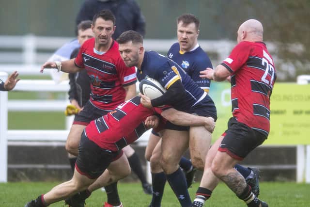 Leeds Tykes' Harry Robinson on the attack against Blackheath. Picture: Tony Johnson.