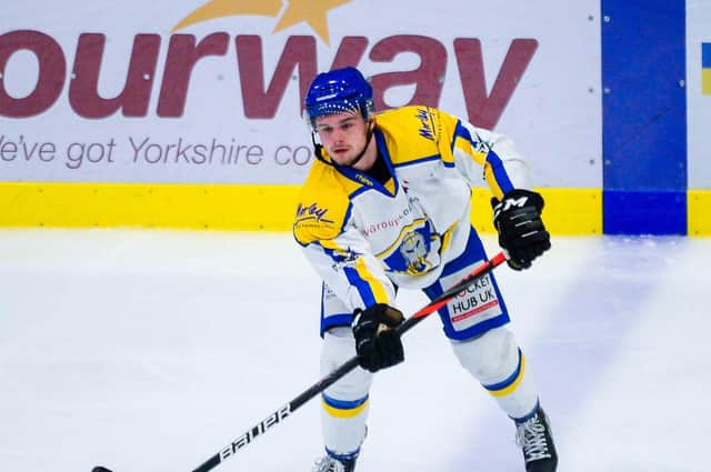 PUSH UP: Leeds Knights Lewis Baldwin is likely to be playing as a forward again against Sheffield Steeldogs on Friday night. Picture James Hardisty