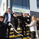 Pharmacy manager Mellissa Thompson and employees open LloydsPharmacy with Kevin Birch, CRO McKesson UK
