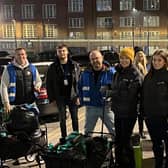 Eight homeless people were given a night in the Malmaison hotel in Leeds after a business donated the rooms to the Leeds Homeless Street Angels. Pictured is the charity's outreach team.