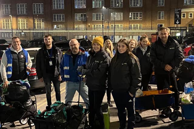 Eight homeless people were given a night in the Malmaison hotel in Leeds after a business donated the rooms to the Leeds Homeless Street Angels. Pictured is the charity's outreach team.