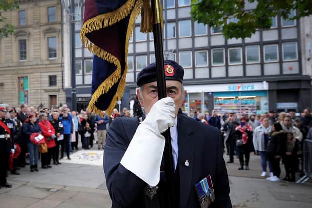 Crowds fell silent during the Remembrance Day service in Leeds