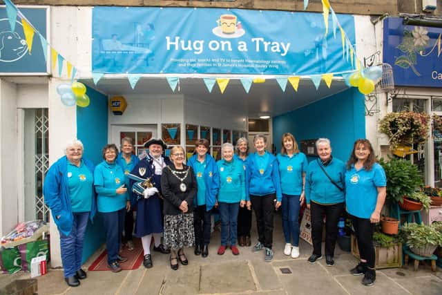 Hospital charity Hug on a Tray open their new shop in Manor Square Otley
Pic: Bruce Rollinson