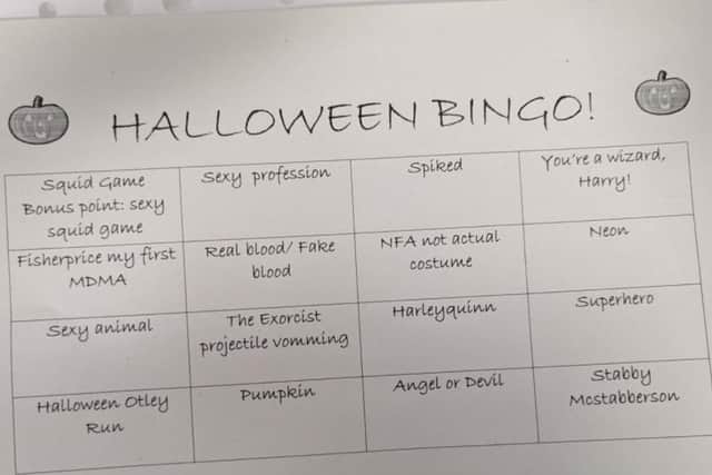 The Halloween Bingo game staff at the LGI were playing in the A+E department
Pic: Source