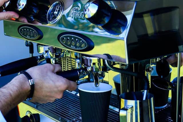 Mister Coffee serves Italian coffee, hot pies, fresh sandwiches and brownies from Blond and Brown