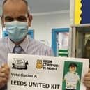 The popular Mr Balfour at Papdale Primary School is hoping that his beloved Leeds United will win out in a competition to dress him up for Children in Need.