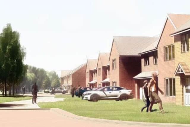 A CGI image of the proposed homes.