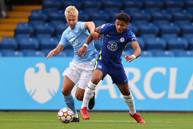 KEY THREAT: Chelsea's 18-year-old Norway under-18s international forward Bryan Fiabema, right, who is Blues joint top scorer with four goals. Photo by Clive Rose/Getty Images.