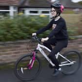 Esther, 12, wants to cycle the 150km route from Leeds to Wigan Pier having been inspired by author George Orwell and England footballer Marcus Rashford. Picture: Steve Riding.