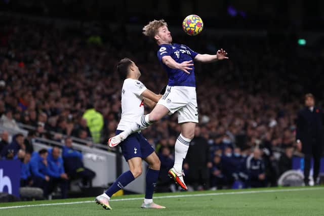 Joe Gelhardt put in an eye-catching performance against Spurs in his first Premier League start up front for Leeds United. Picture: Ryan Pierse/Getty Images.
