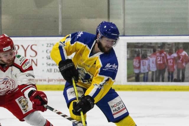 DOUBLE TROUBLE:
Adam Barnes scored twice for Leeds Knights in the 6-4 loss at Peterborough Phantoms.
Picture courtesy of Kat Medcroft