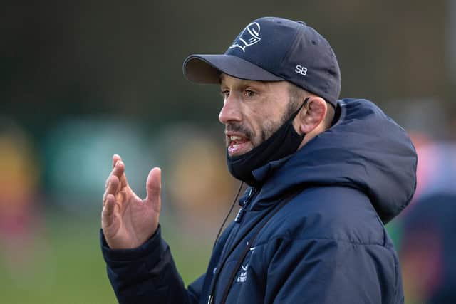 HARD WORK: Doncaster coach Steve Boden felt his side were excellent defensively against Hartpury but made hard work of their 20-15 victory. Picture: Bruce Rollinson.