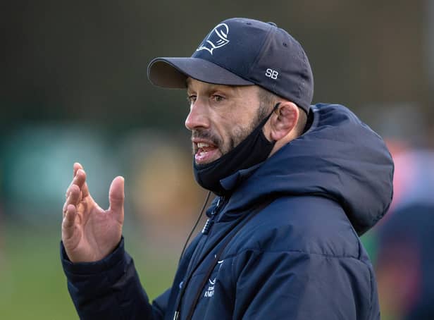 HARD WORK: Doncaster coach Steve Boden felt his side were excellent defensively against Hartpury but made hard work of their 20-15 victory.  Picture: Bruce Rollinson.