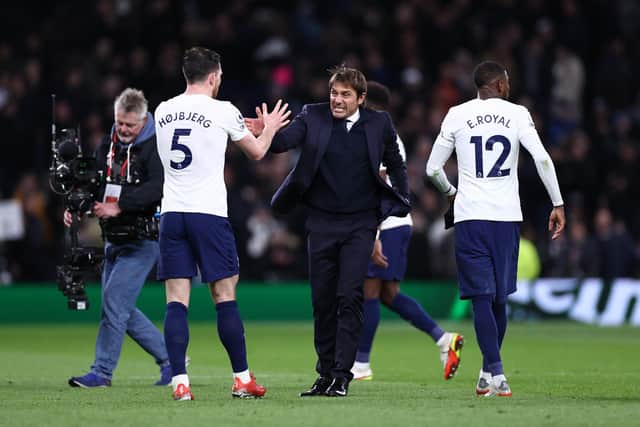 ANIMATED FIGURE - Antonio Conte celebrating Tottenham Hotspur's 2-1 win over a 'difficult' Leeds United side. Pic: Getty