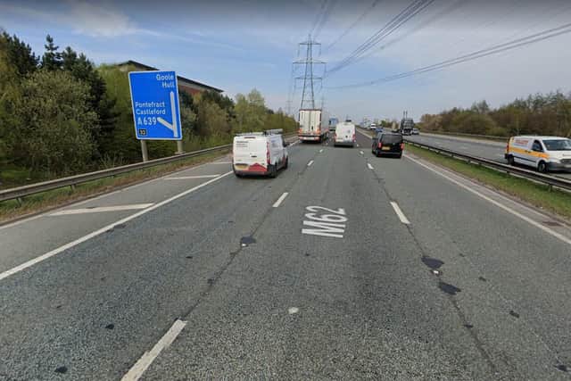 Tyhe crash happened on the M62 eastbound before the junction 32 exit for Castleford and Pontefract.
Image: Google