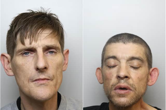 From left to right: Christopher Mayne and Michael Dunn. Mr Mayne, of Bexley Avenue, and Mr Dunn, of Burton Street have been jailed after dealing class A drugs to fund their own drug addictions.