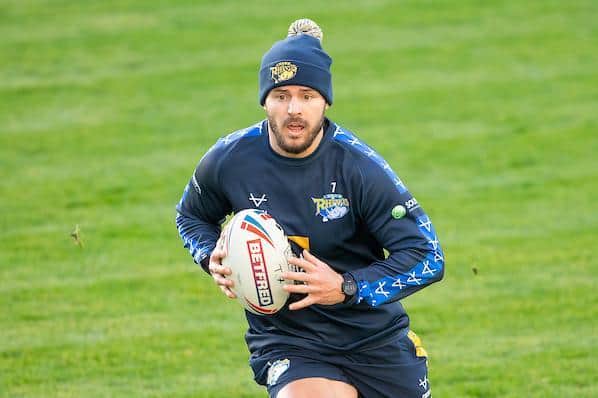 Aidan Sezer in his first training session with Rhinos. Picture by Allan McKenzie/SWpix.com.