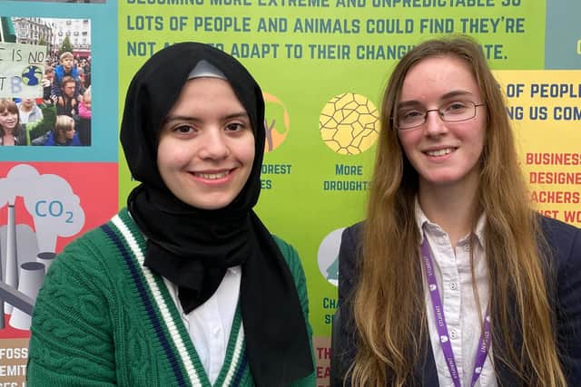 Rayan El-Mnefi and Abi Boggs, were selected to attend the influential global conference by the UK Schools Sustainability Network (UKSSN).