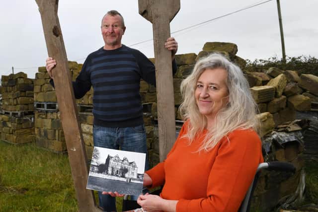 Steve and Louise Mitchell have kept the remains of Alwoodley Hall in their garden in Ireland since 2002 (image: Bryan Meade)