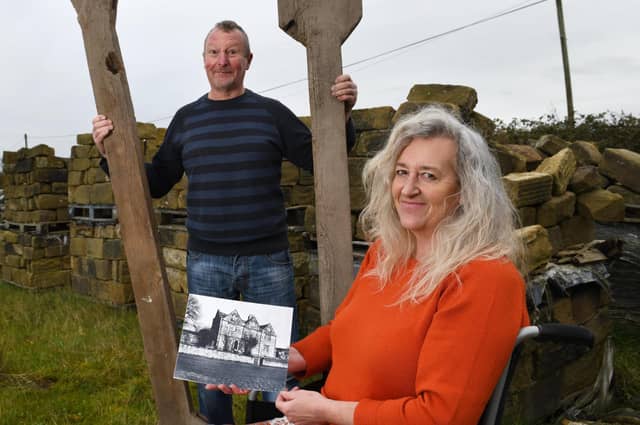 Steve and Louise Mitchell have kept the remains of Alwoodley Hall in their garden in Ireland since 2002 (image: Bryan Meade)