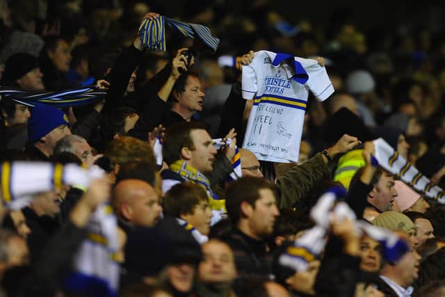 Leeds United's away following paid tribute to Gary Speed. Pic: Getty
