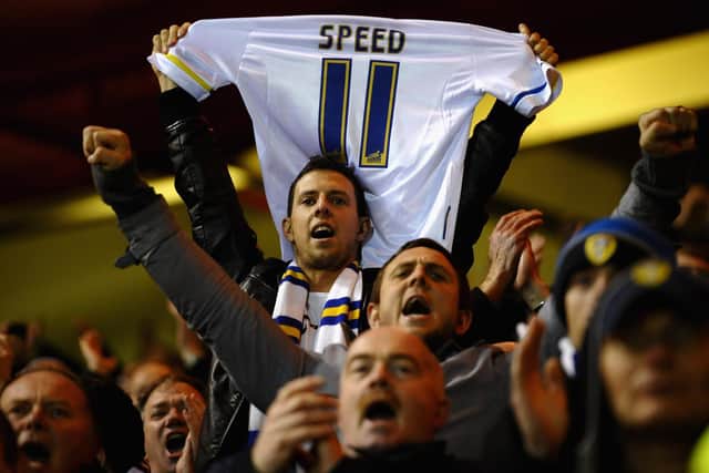 Leeds United's away following paid tribute to Gary Speed. Pic: Getty