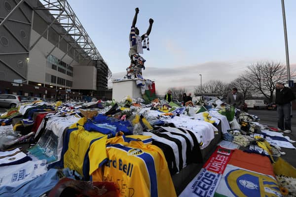 Leeds United fans paid tribute to Gary Speed at Elland Road. Pic: Getty