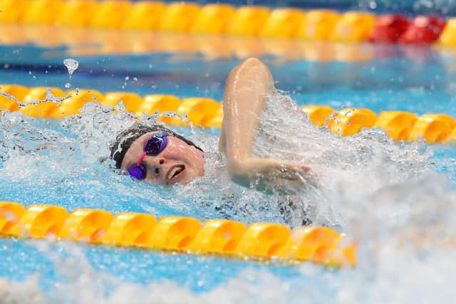 Leeds student Zara Mullooly in action for Great Britain on the way to bronze in the Women’s 100m Freestyle S10 at the London 2019 World Para-swimming Championships. Picture: Catherine Ivill/Getty Images.