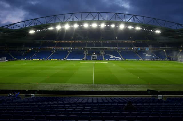 Leeds United take on Brighton at the Amex stadium. Pic: Getty