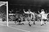 FIRST OF MANY: A 20-year-old Gary Speed celebrates netting his first goal for Leeds United and first in professional football to put the Whites ahead against Bradford City at Elland Road back in April 1990. Picture by YPN.
