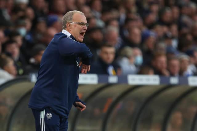 BACK TO BACKS: Leeds United and head coach Marcelo Bielsa, above, now have two consecutive home games, Tuesday's clash against Crystal Palace followed by Sunday's fixture against Brentford. Photo by Robbie Jay Barratt - AMA/Getty Images.