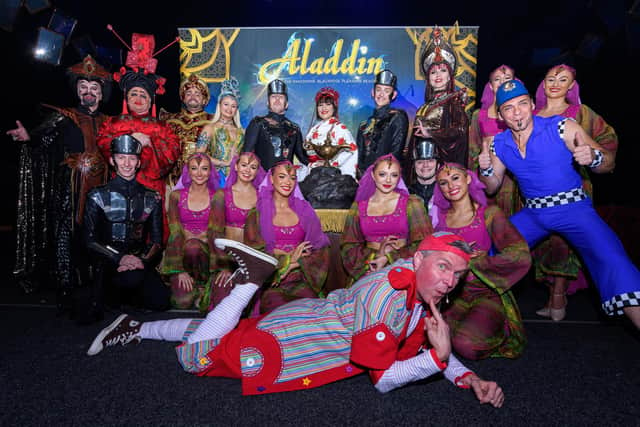 Cast of the Aladdin pantomime at The Globe. This year Aladdin is coming to Leeds. Photo: Kelvin Stuttard
