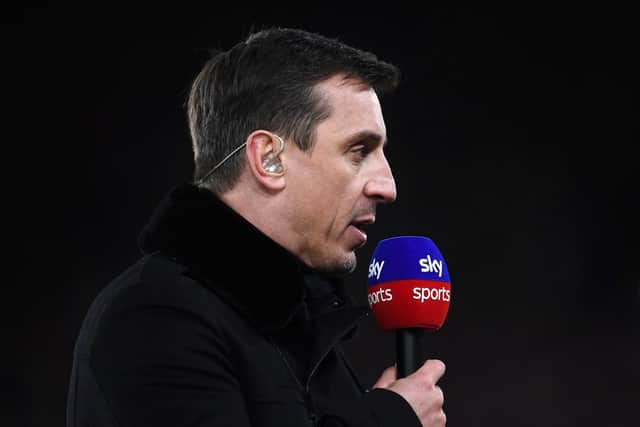 HITTING OUT - Gary Neville has criticised Leeds United CEO Angus Kinnear over his programme notes on the Fan-Led Review of Football Governance. Pic: Getty